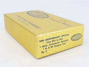 HO Scale Ambroid 2 in 1 Kit No 8 Wood MILW/N&W Hopper & Gondola