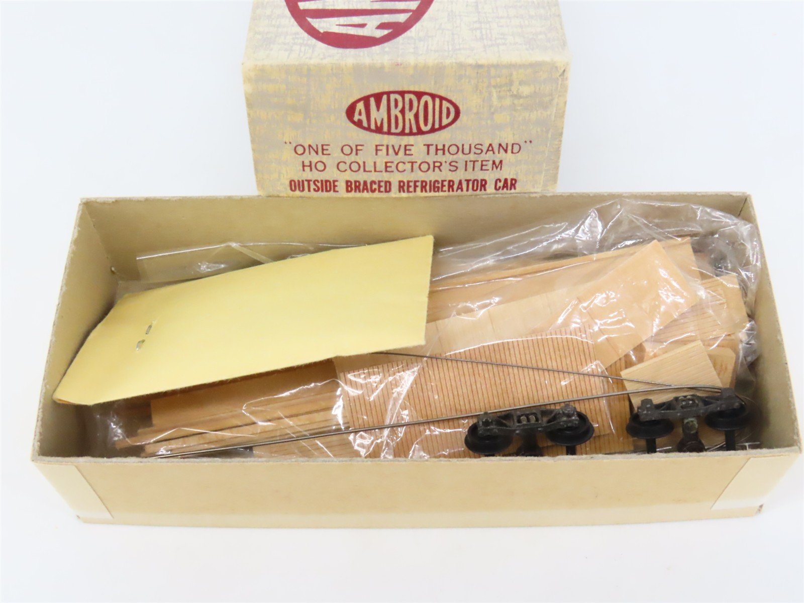 HO Scale Ambroid Kit PRR Pennsylvania Railroad Outside Braced Reefer #5342