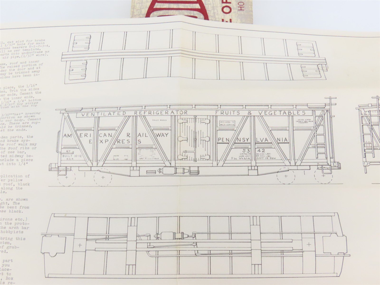HO Scale Ambroid Kit PRR Pennsylvania Railroad Outside Braced Reefer #5342