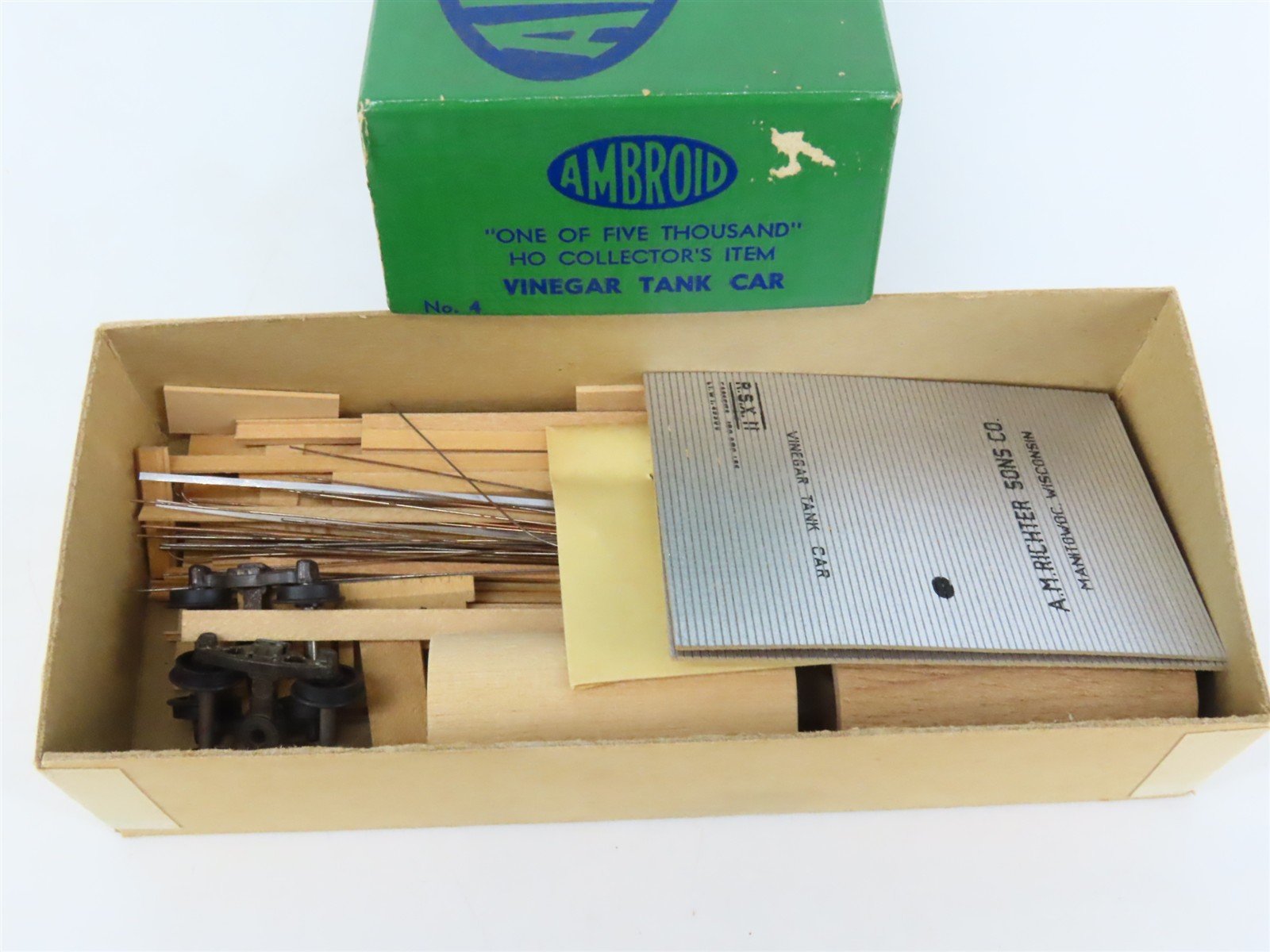 HO Scale Ambroid Kit No 4 RSX A.M. Richter Sons Co. Vinegar Tank Car #11
