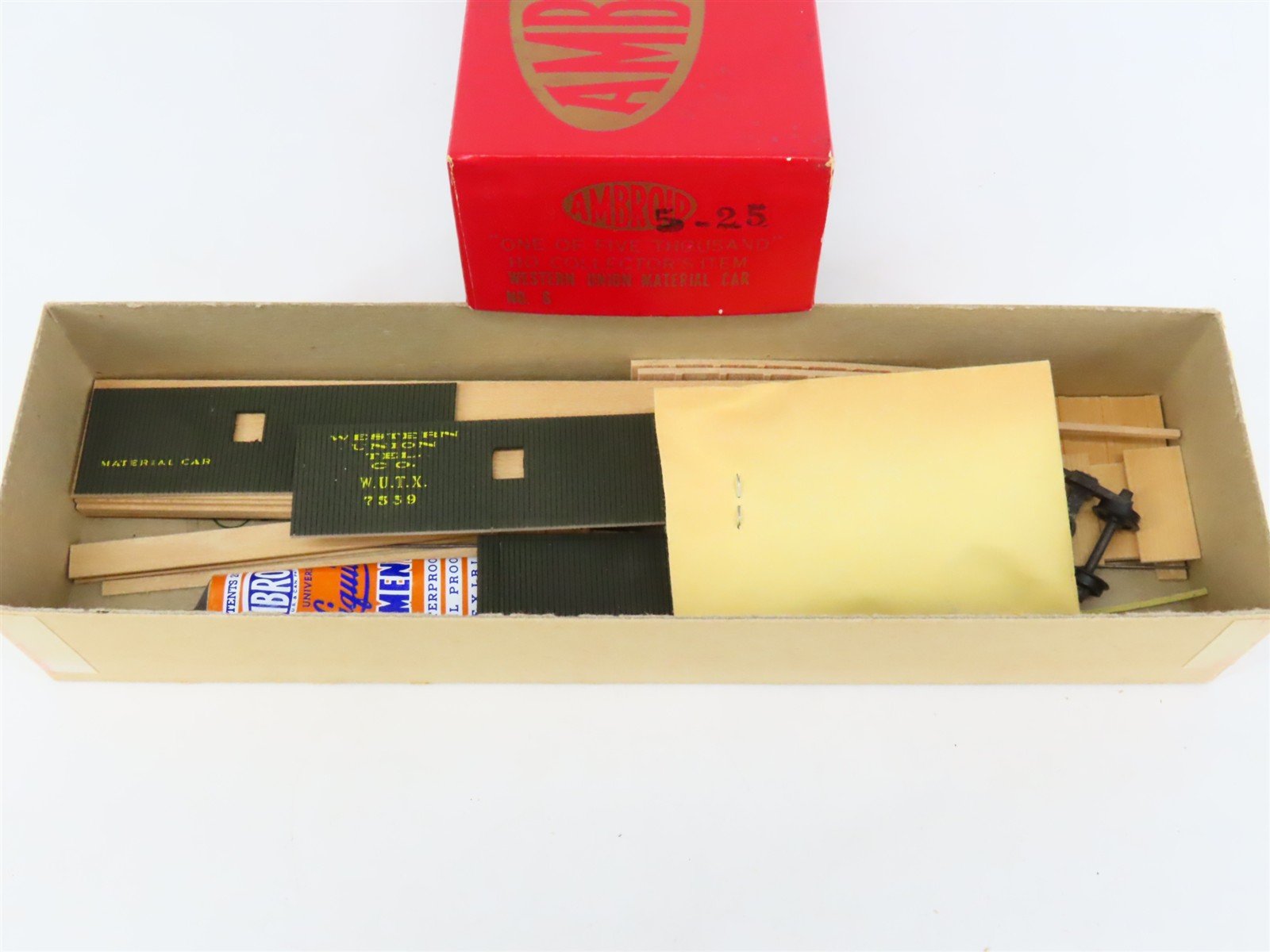 HO Scale Ambroid Kit No 6 WUTX Western Union Tel. Co. Material Car #7559