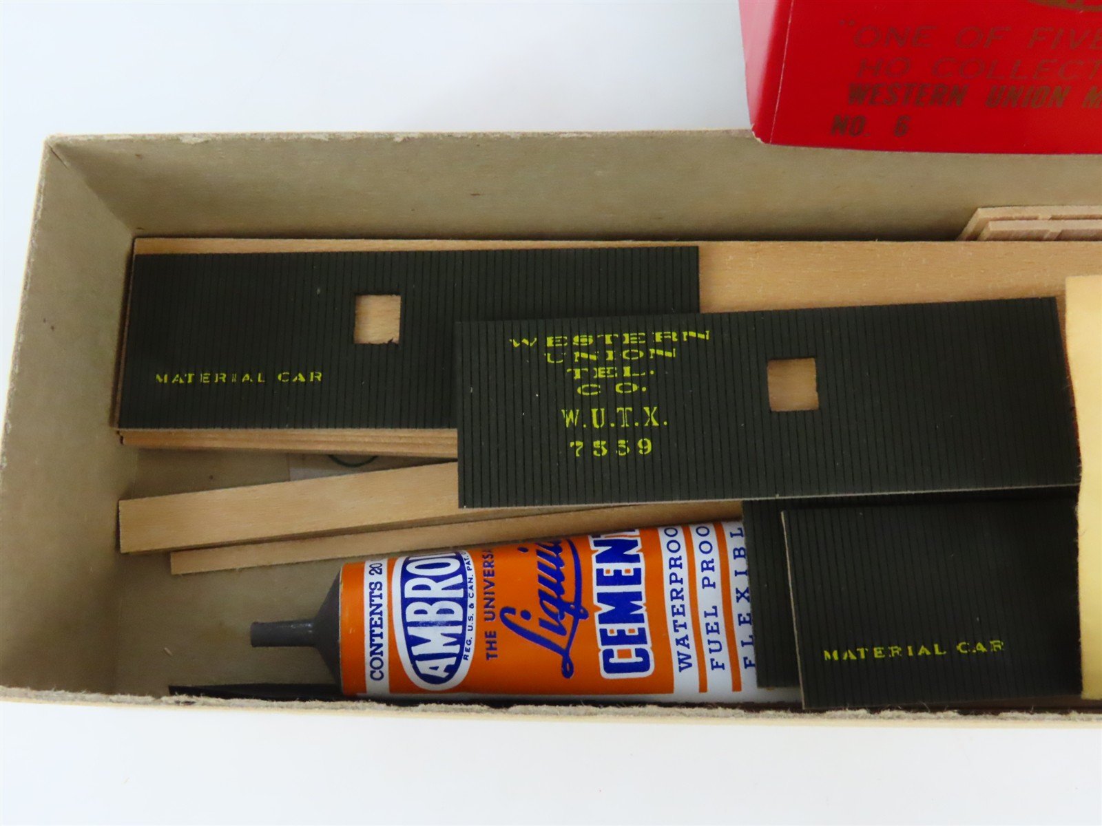 HO Scale Ambroid Kit No 6 WUTX Western Union Tel. Co. Material Car #7559