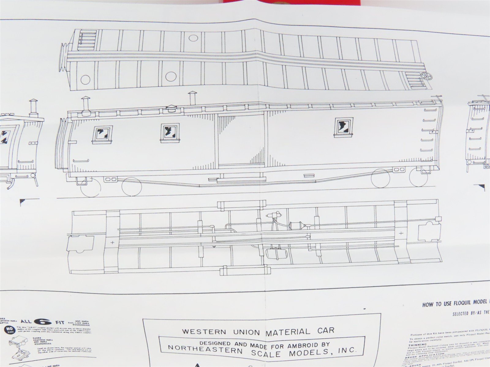 HO Scale Ambroid Kit No 6 WUTX Western Union Tel. Co. Material Car #7559