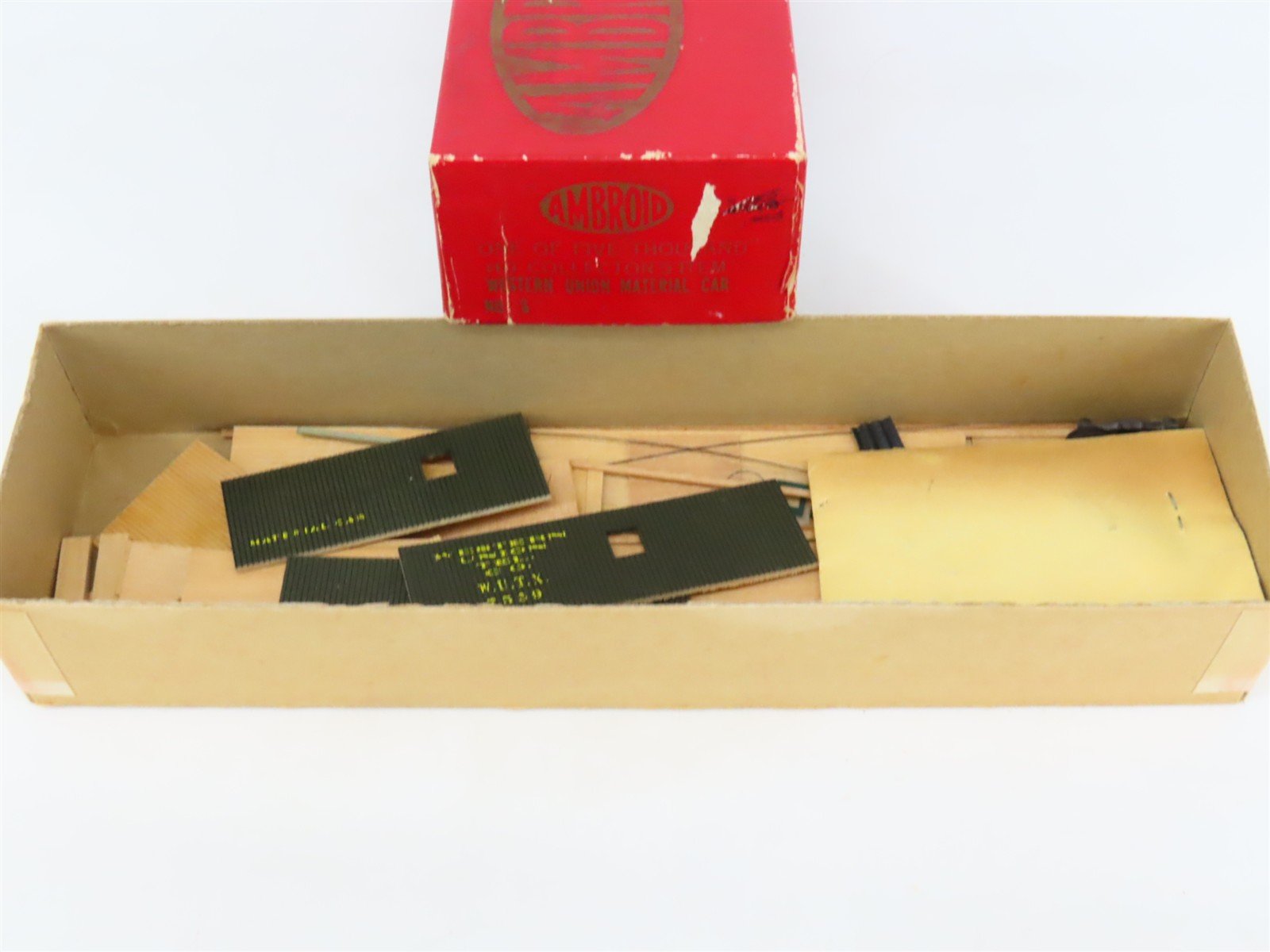 HO Scale Ambroid Kit No 6 WUTX Western Union Tel. Co. Material Car #7559