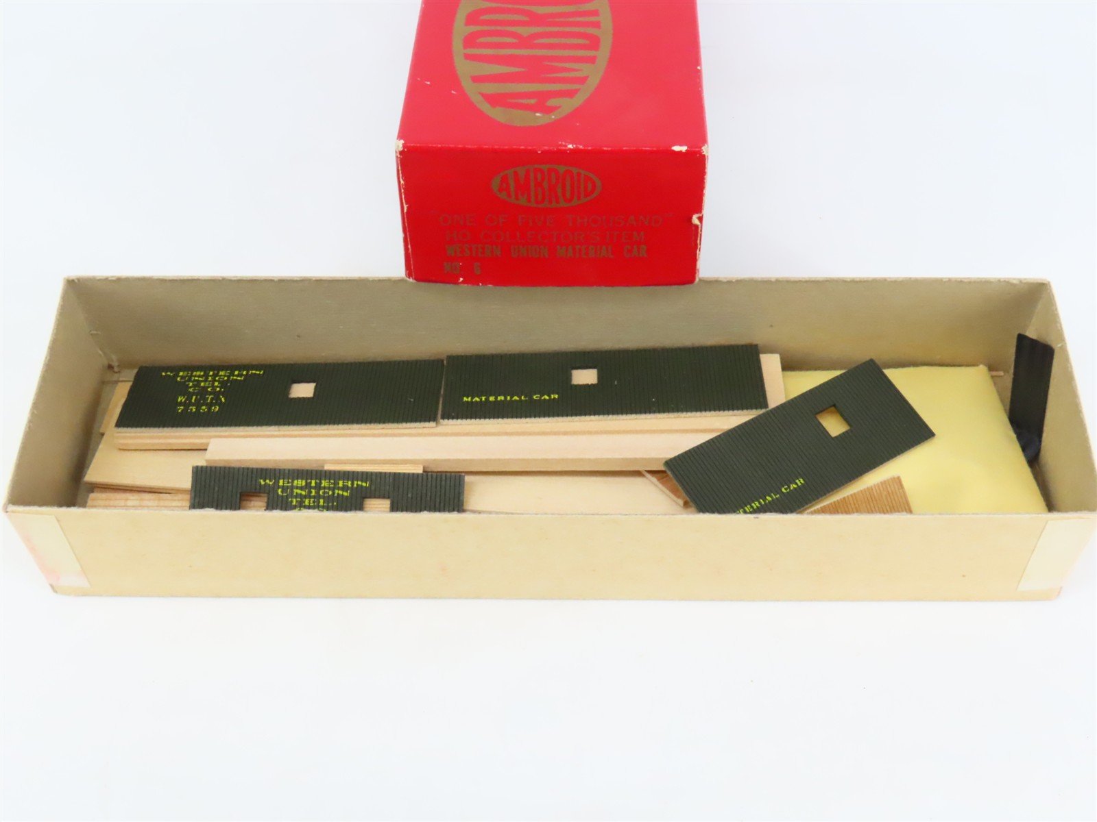 HO Scale Ambroid Kit No 6 WUTX Western Union Tel. Co. Material Car #7559