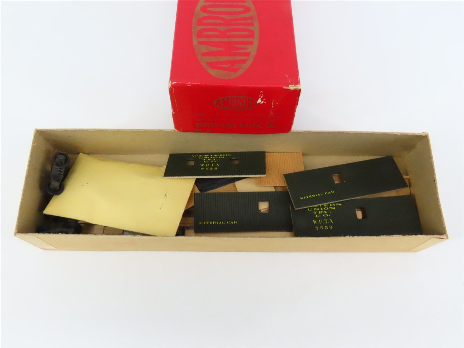 HO Scale Ambroid Kit No 6 WUTX Western Union Tel. Co. Material Car #7559