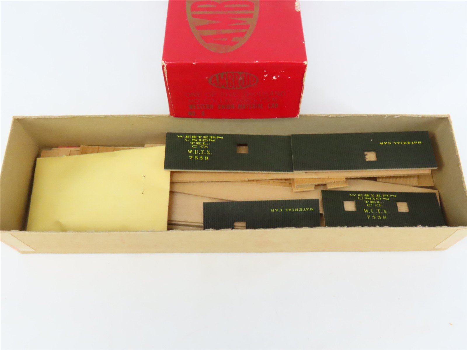 HO Scale Ambroid Kit No 6 WUTX Western Union Tel. Co. Material Car #7559