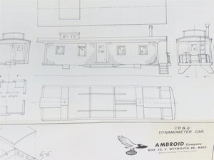 HO Scale Ambroid Kit No 9 CB&Q Burlington Dynamometer Car