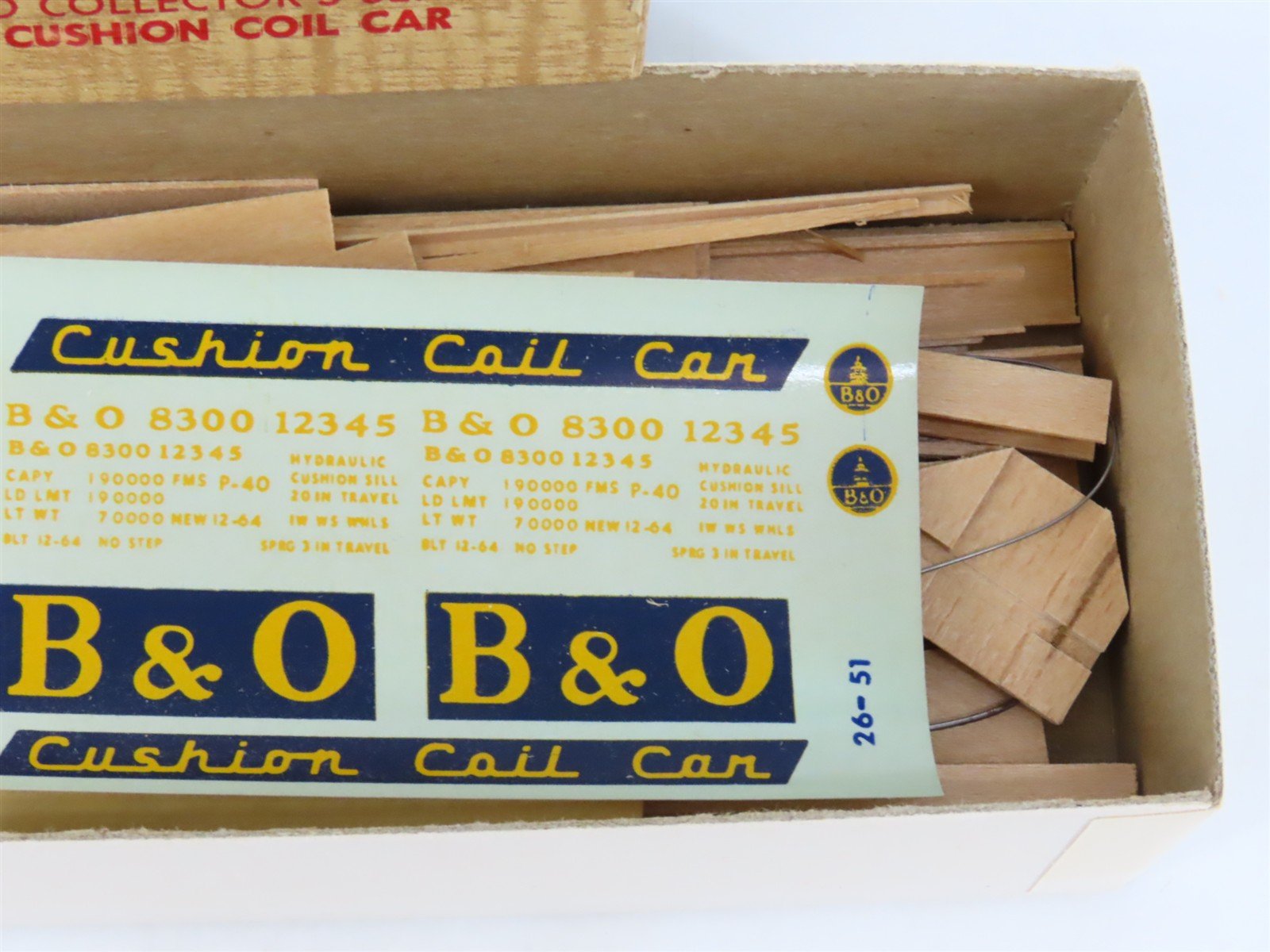 HO Scale Ambroid Kit No 7 B&O Baltimore & Ohio Cushion Coil Car #8300