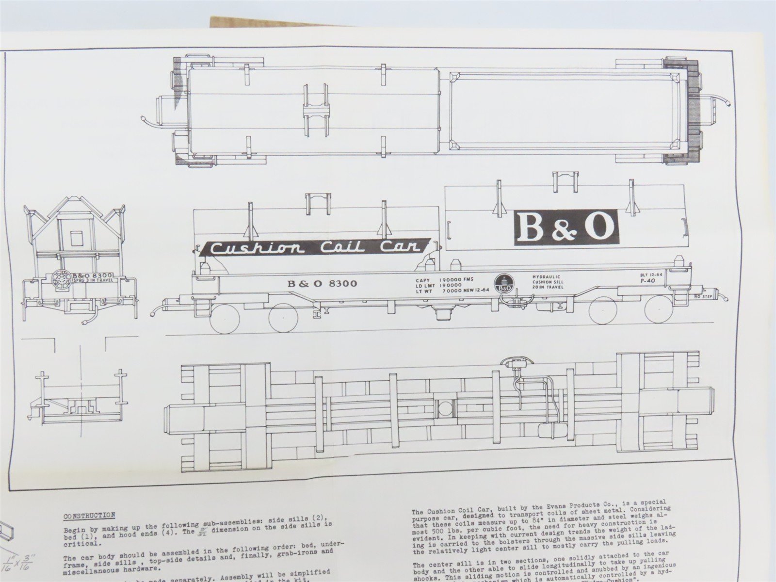 HO Scale Ambroid Kit No 7 B&O Baltimore & Ohio Cushion Coil Car #8300