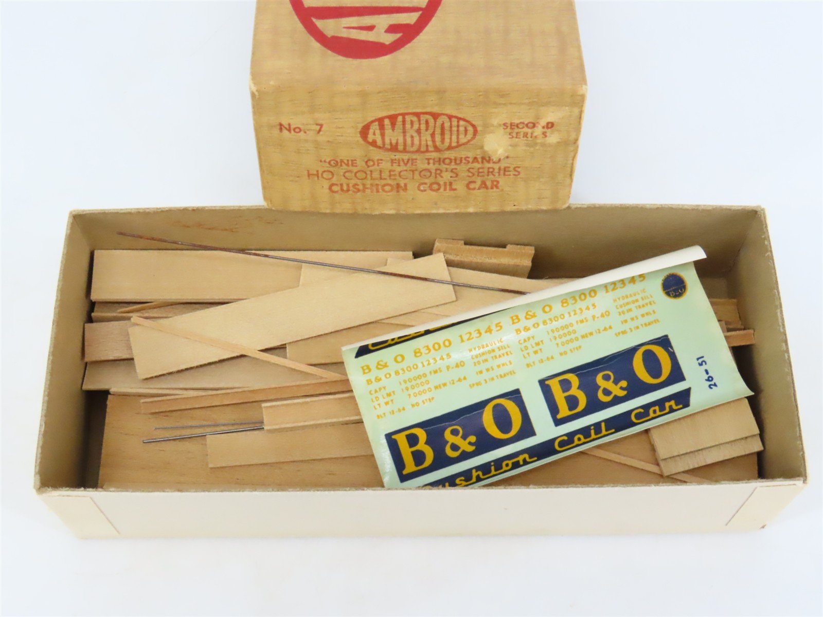 HO Scale Ambroid Kit No 7 B&O Baltimore & Ohio Cushion Coil Car #8300