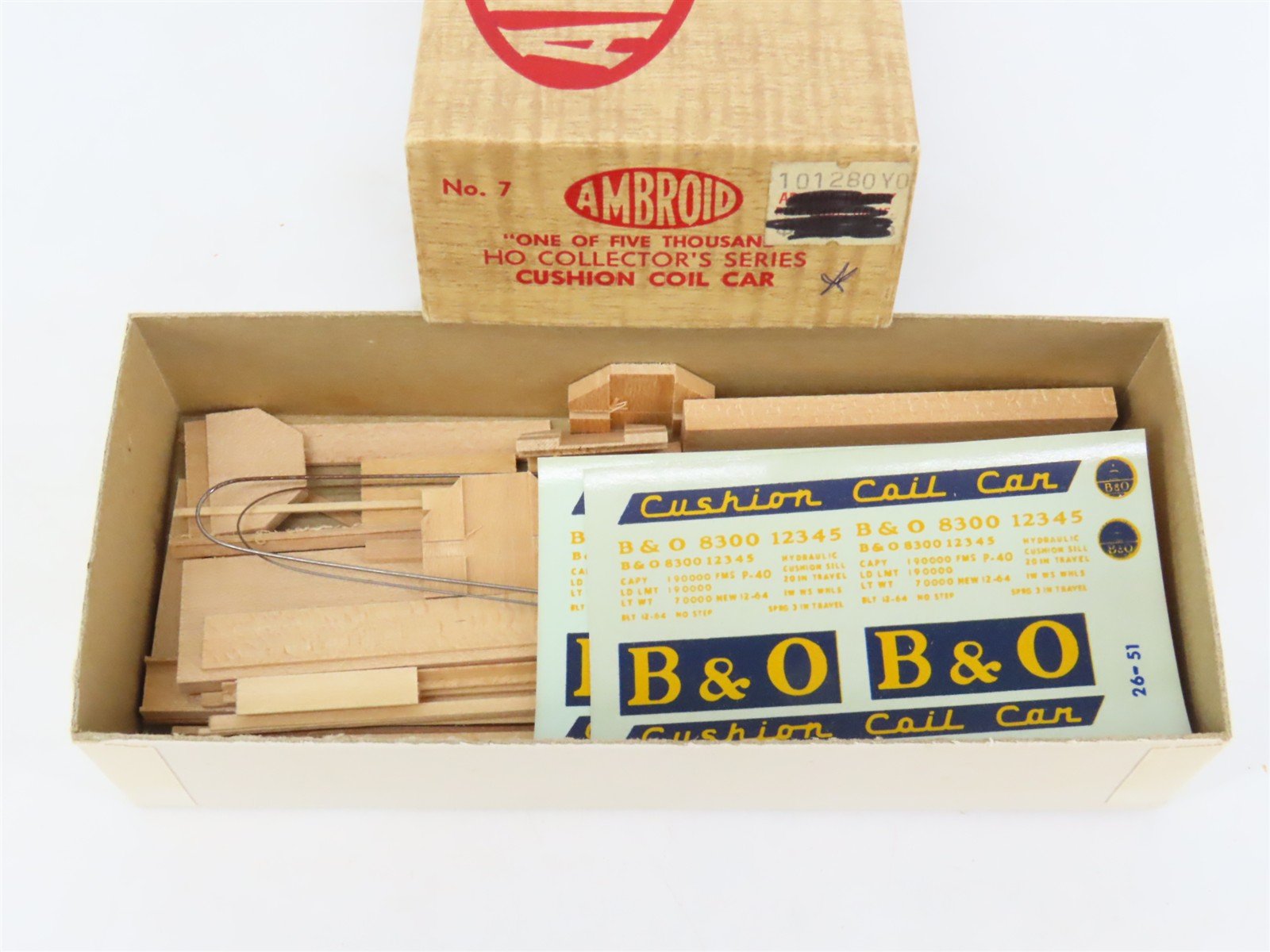 HO Scale Ambroid Kit No 7 B&O Baltimore & Ohio Cushion Coil Car #8300