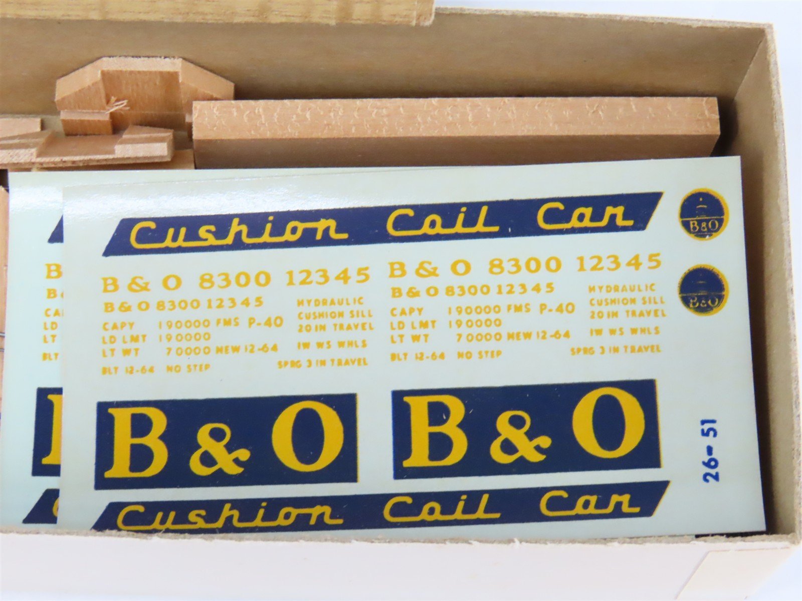 HO Scale Ambroid Kit No 7 B&O Baltimore & Ohio Cushion Coil Car #8300