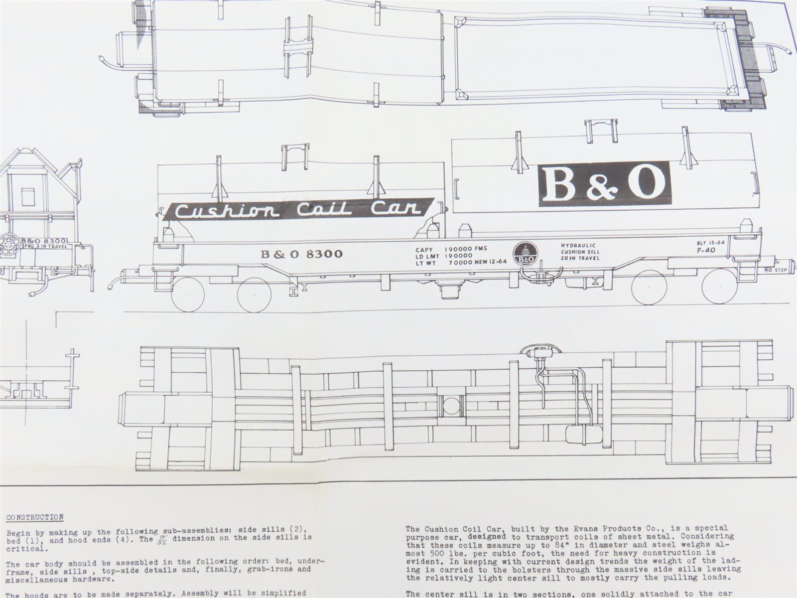 HO Scale Ambroid Kit No 7 B&O Baltimore & Ohio Cushion Coil Car #8300