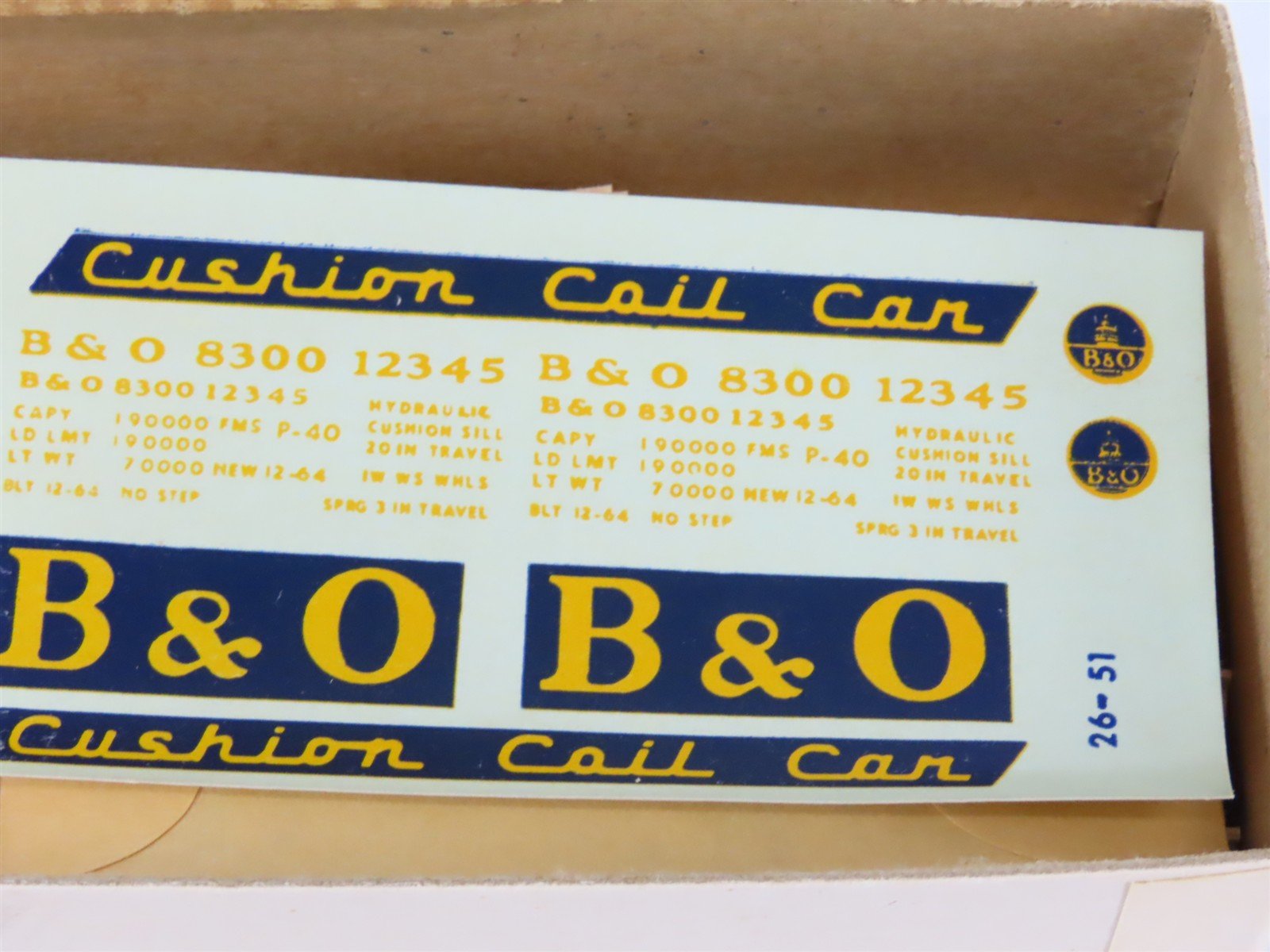 HO Scale Ambroid Kit No 7 B&O Baltimore & Ohio Cushion Coil Car #8300
