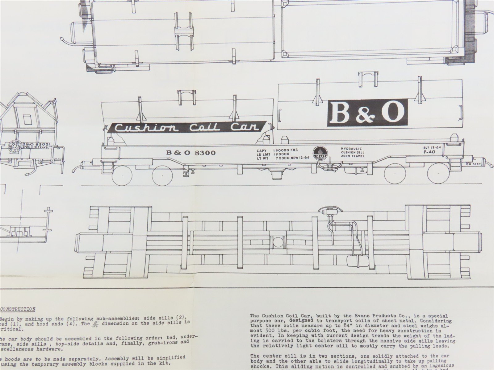 HO Scale Ambroid Kit No 7 B&O Baltimore & Ohio Cushion Coil Car #8300