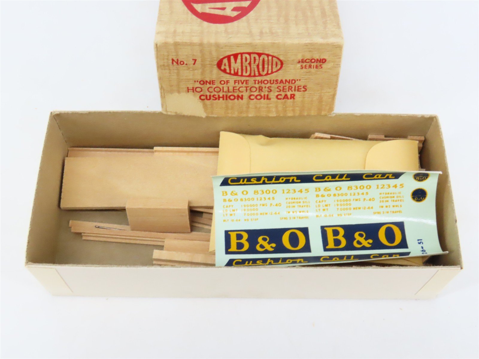 HO Scale Ambroid Kit No 7 B&O Baltimore & Ohio Cushion Coil Car #8300