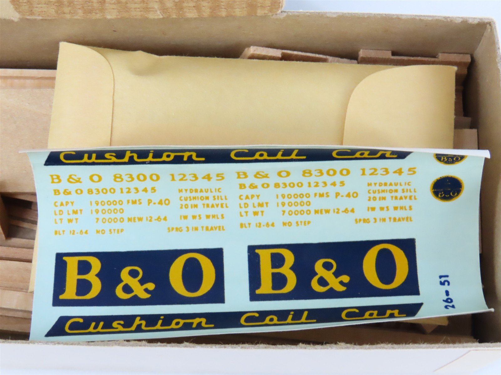 HO Scale Ambroid Kit No 7 B&O Baltimore & Ohio Cushion Coil Car #8300