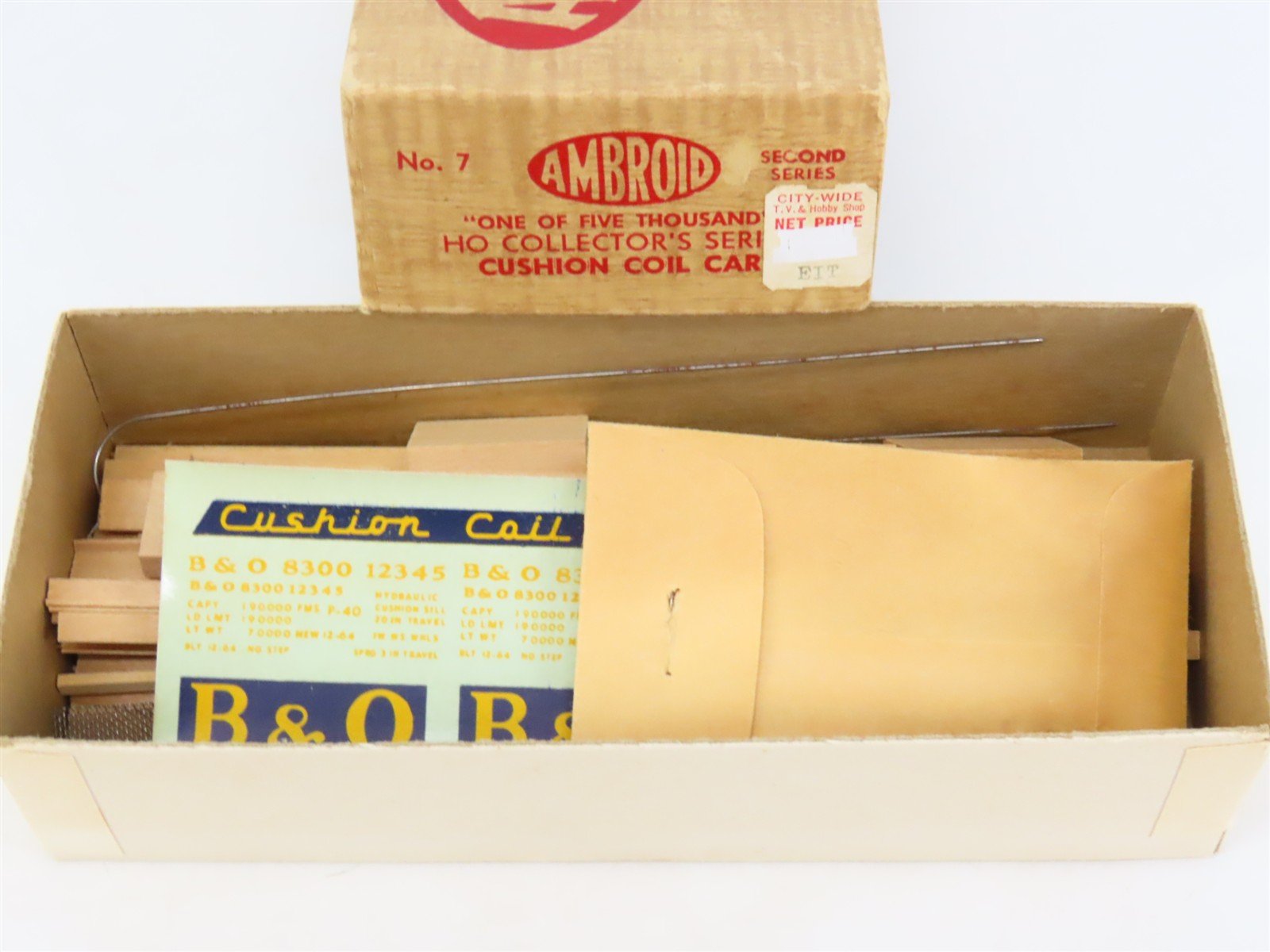 HO Scale Ambroid Kit No 7 B&O Baltimore & Ohio Cushion Coil Car #8300