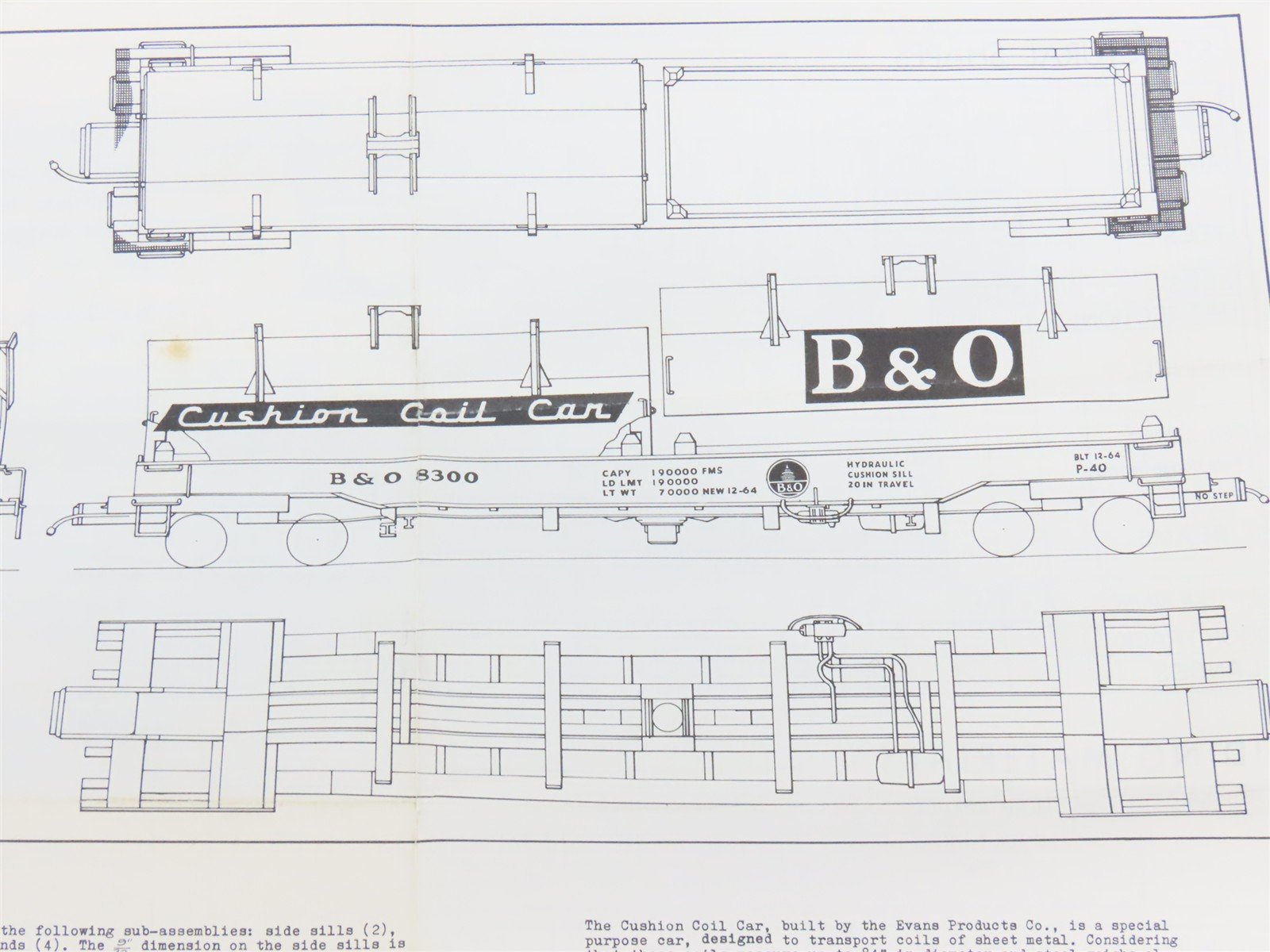 HO Scale Ambroid Kit No 7 B&O Baltimore & Ohio Cushion Coil Car #8300