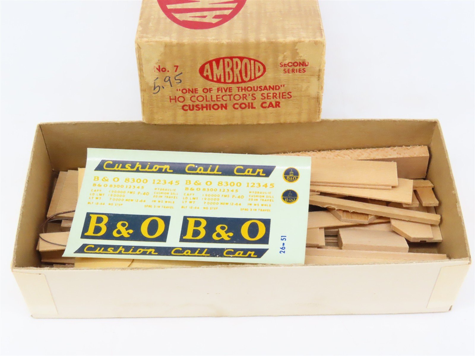 HO Scale Ambroid Kit No 7 B&O Baltimore & Ohio Cushion Coil Car #8300