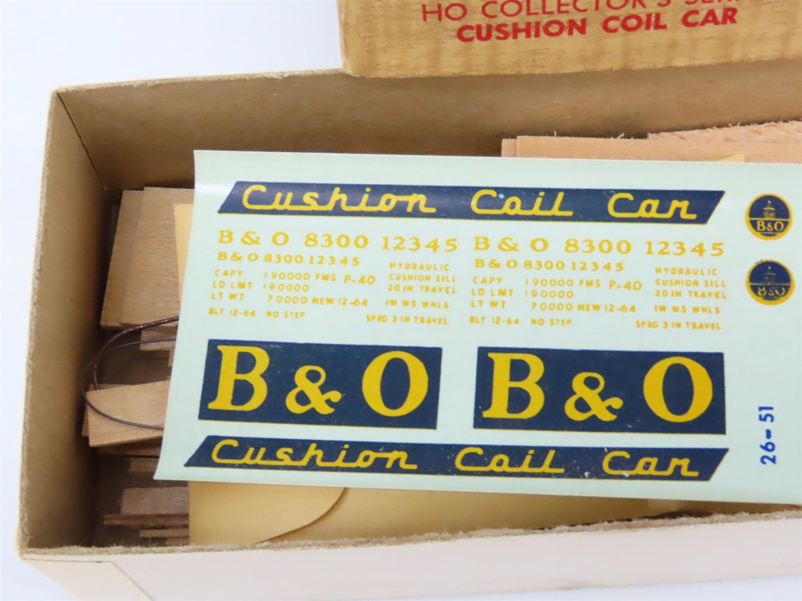 HO Scale Ambroid Kit No 7 B&O Baltimore & Ohio Cushion Coil Car #8300