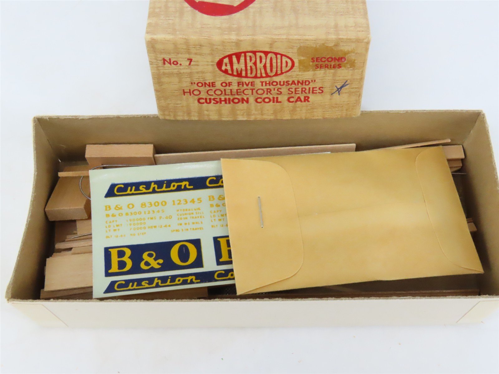 HO Scale Ambroid Kit No 7 B&O Baltimore & Ohio Cushion Coil Car #8300