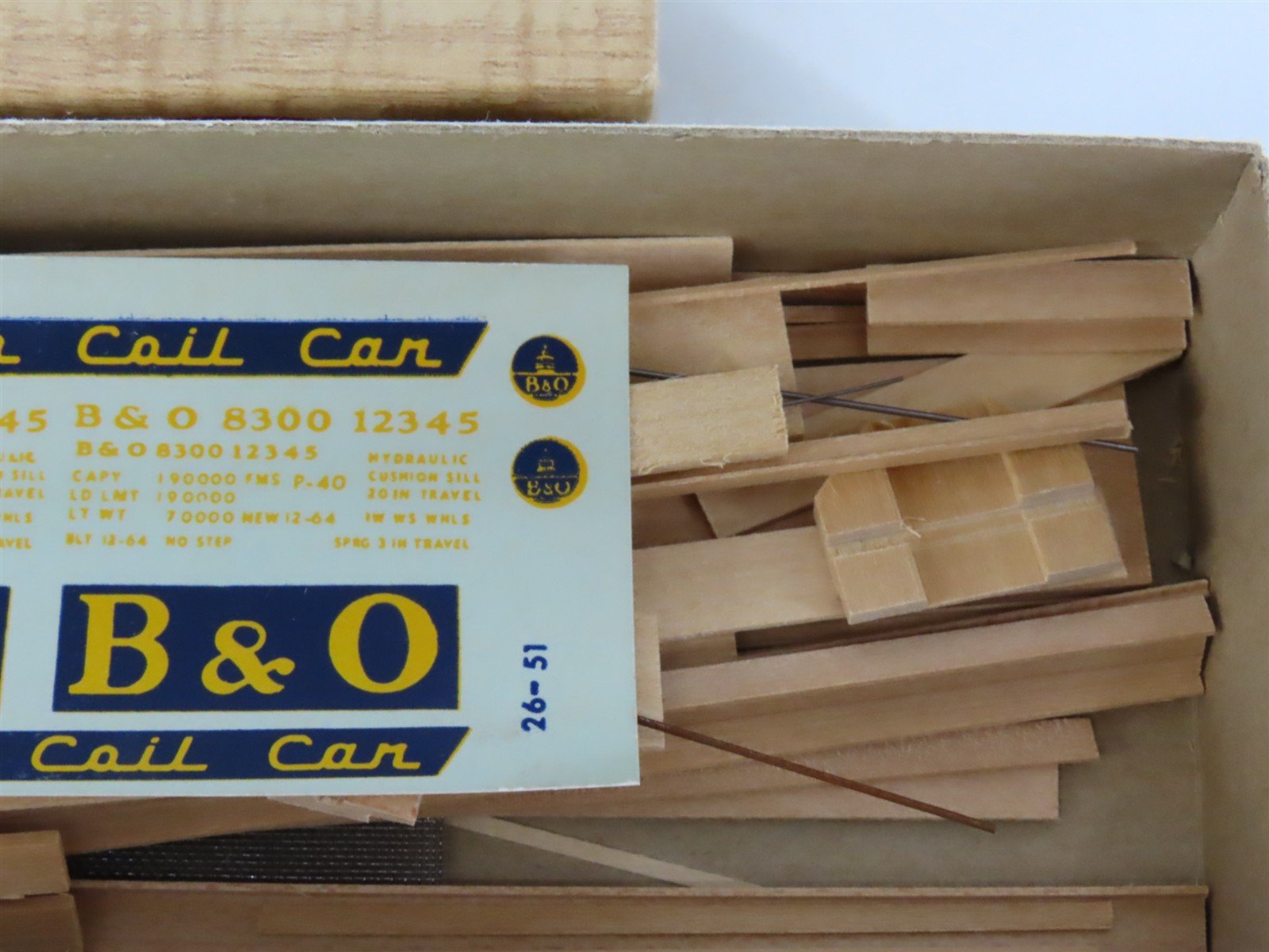 HO Scale Ambroid Kit No 7 B&O Baltimore & Ohio Cushion Coil Car #8300