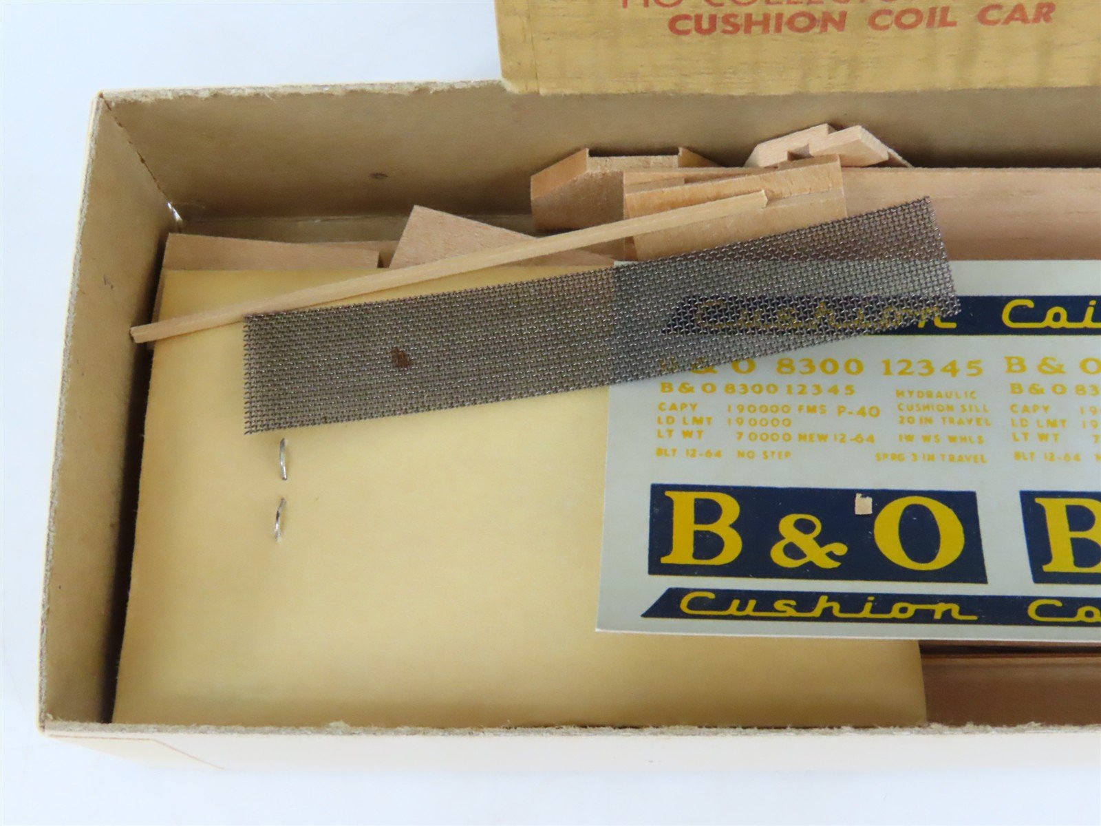 HO Scale Ambroid Kit No 7 B&O Baltimore & Ohio Cushion Coil Car #8300