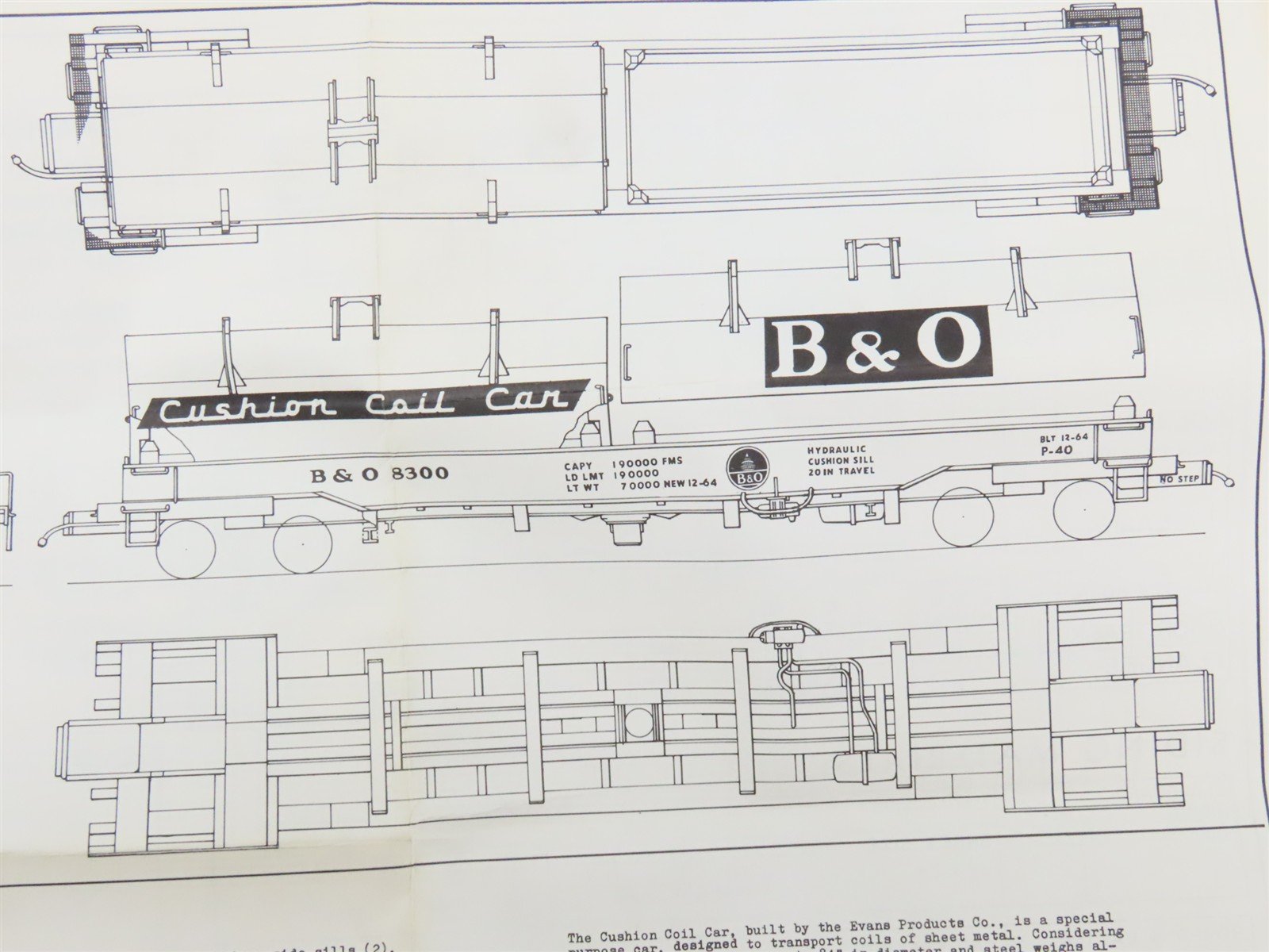 HO Scale Ambroid Kit No 7 B&O Baltimore & Ohio Cushion Coil Car #8300