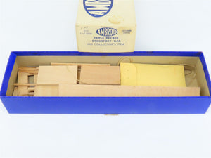 HO Scale Ambroid Kit #10 Wood Unlettered Triple Decker Dormitory Car