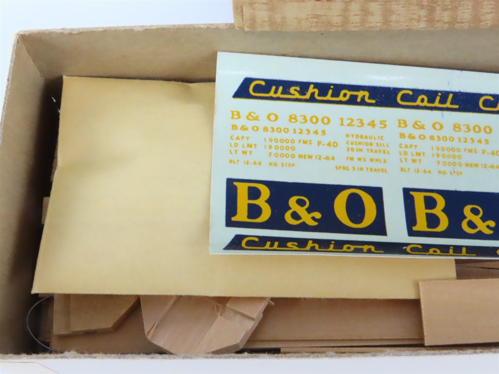 HO Scale Ambroid Kit No 7 B&O Baltimore & Ohio Cushion Coil Car #8300
