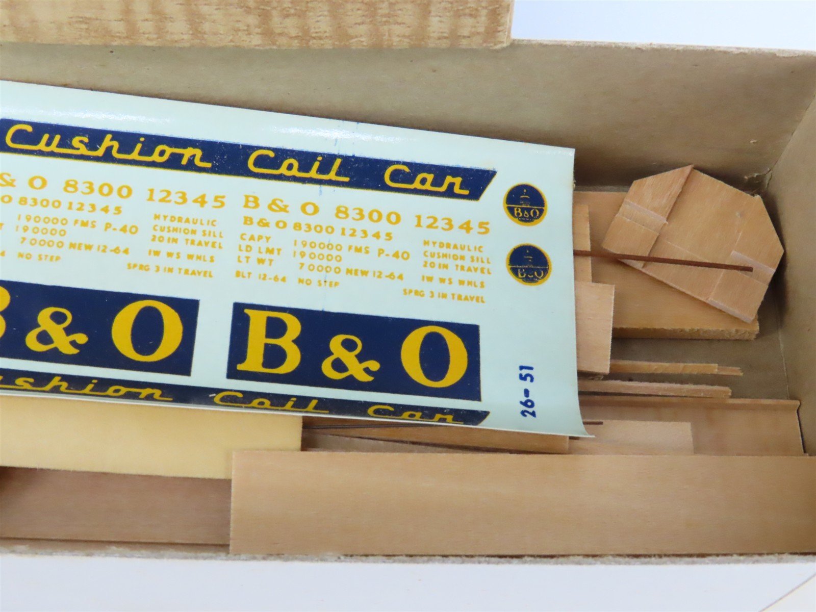 HO Scale Ambroid Kit No 7 B&O Baltimore & Ohio Cushion Coil Car #8300