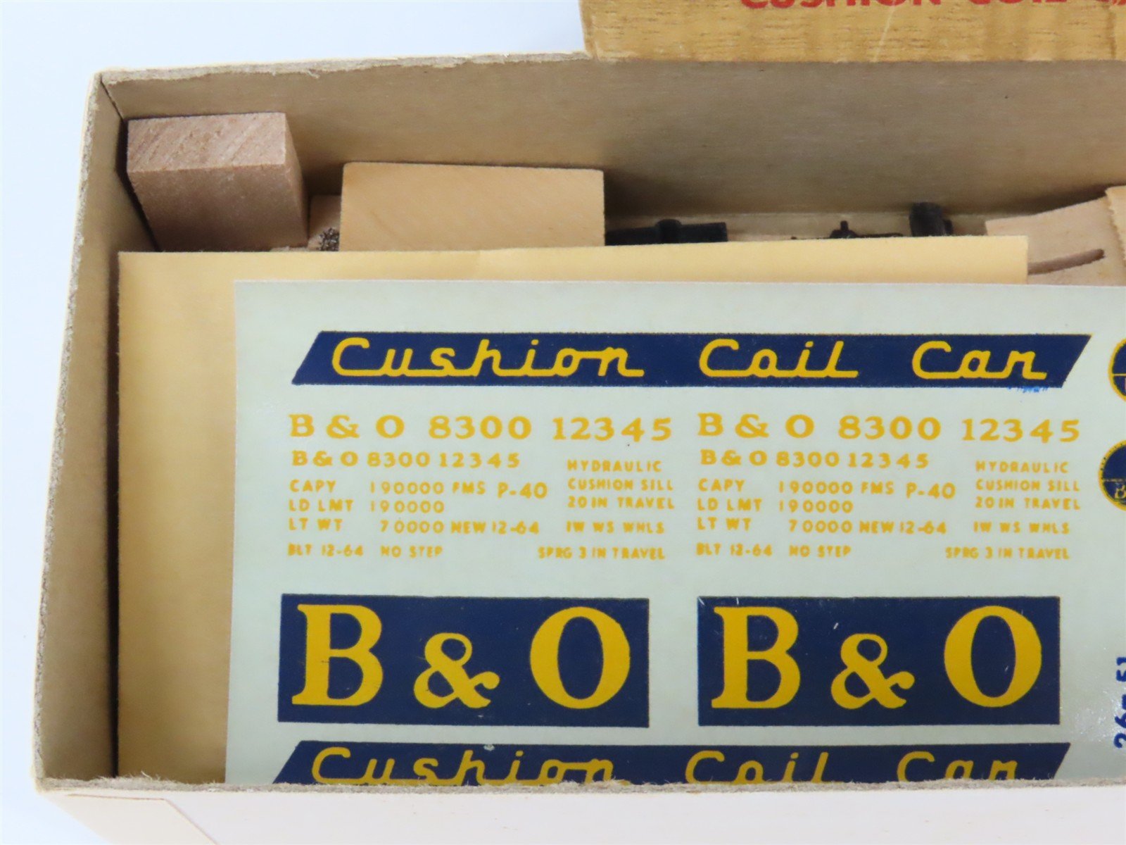 HO Scale Ambroid Kit No 7 B&O Baltimore & Ohio Cushion Coil Car #8300