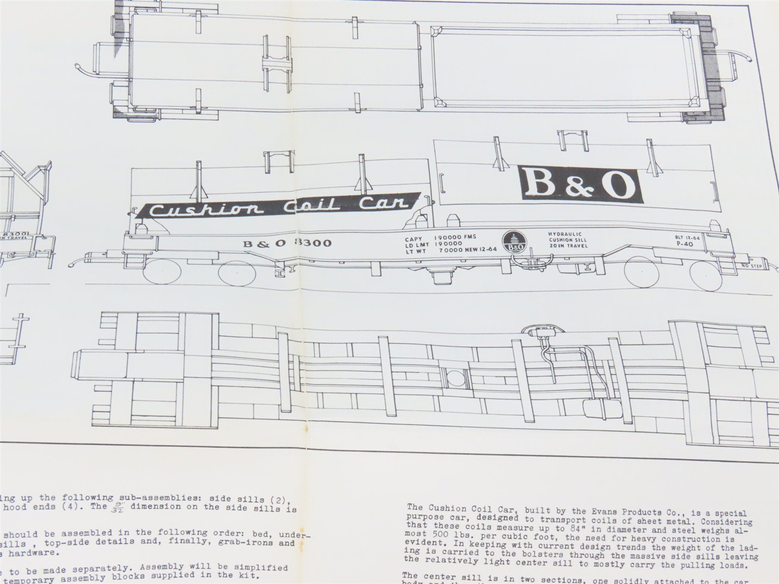 HO Scale Ambroid Kit No 7 B&O Baltimore & Ohio Cushion Coil Car #8300