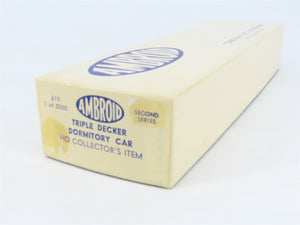 HO Scale Ambroid Kit #10 Wood Unlettered Triple Decker Dormitory Car