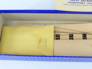 HO Scale Ambroid Kit #10 Wood Unlettered Triple Decker Dormitory Car