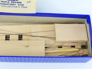 HO Scale Ambroid Kit #10 Wood Unlettered Triple Decker Dormitory Car