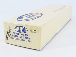 HO Scale Ambroid Kit #10 Wood Unlettered Triple Decker Dormitory Car