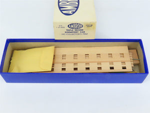 HO Scale Ambroid Kit #10 Wood Unlettered Triple Decker Dormitory Car