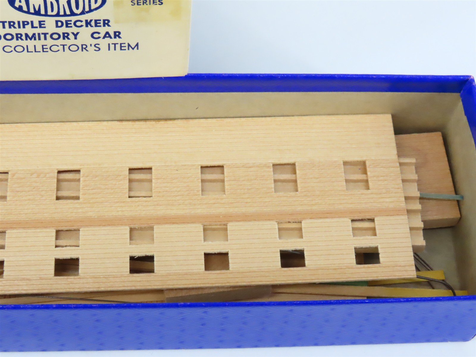 HO Scale Ambroid Kit #10 Wood Unlettered Triple Decker Dormitory Car