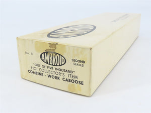 HO Scale Ambroid Kit No 8 Wood Unlettered Working Combine / Caboose