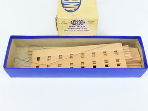 HO Scale Ambroid Kit #10 Wood Unlettered Triple Decker Dormitory Car
