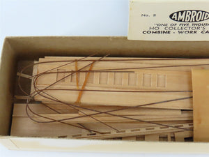 HO Scale Ambroid Kit No 8 Wood Unlettered Working Combine / Caboose