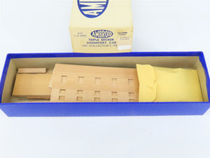 HO Scale Ambroid Kit #10 Wood Unlettered Triple Decker Dormitory Car