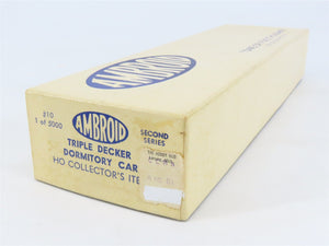 HO Scale Ambroid Kit #10 Wood Unlettered Triple Decker Dormitory Car