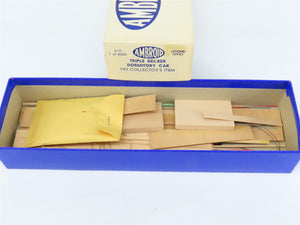 HO Scale Ambroid Kit #10 Wood Unlettered Triple Decker Dormitory Car