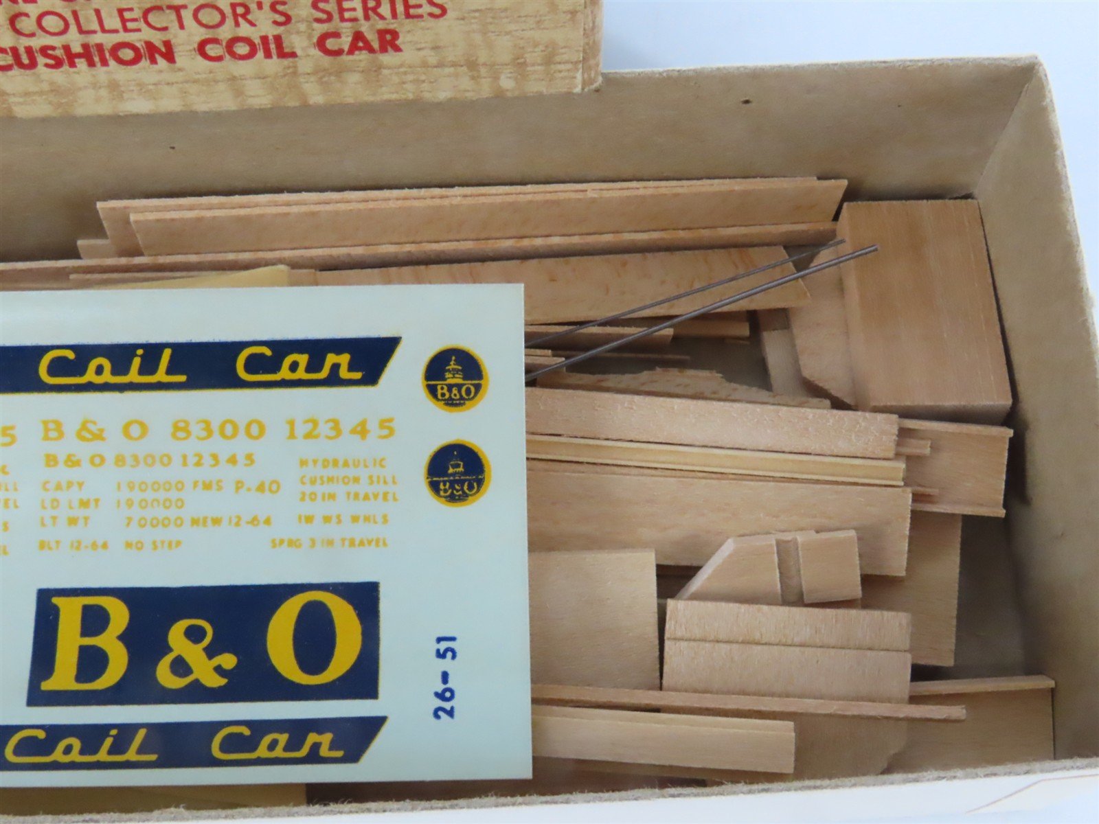 HO Scale Ambroid Kit No 7 B&O Baltimore & Ohio Cushion Coil Car #8300