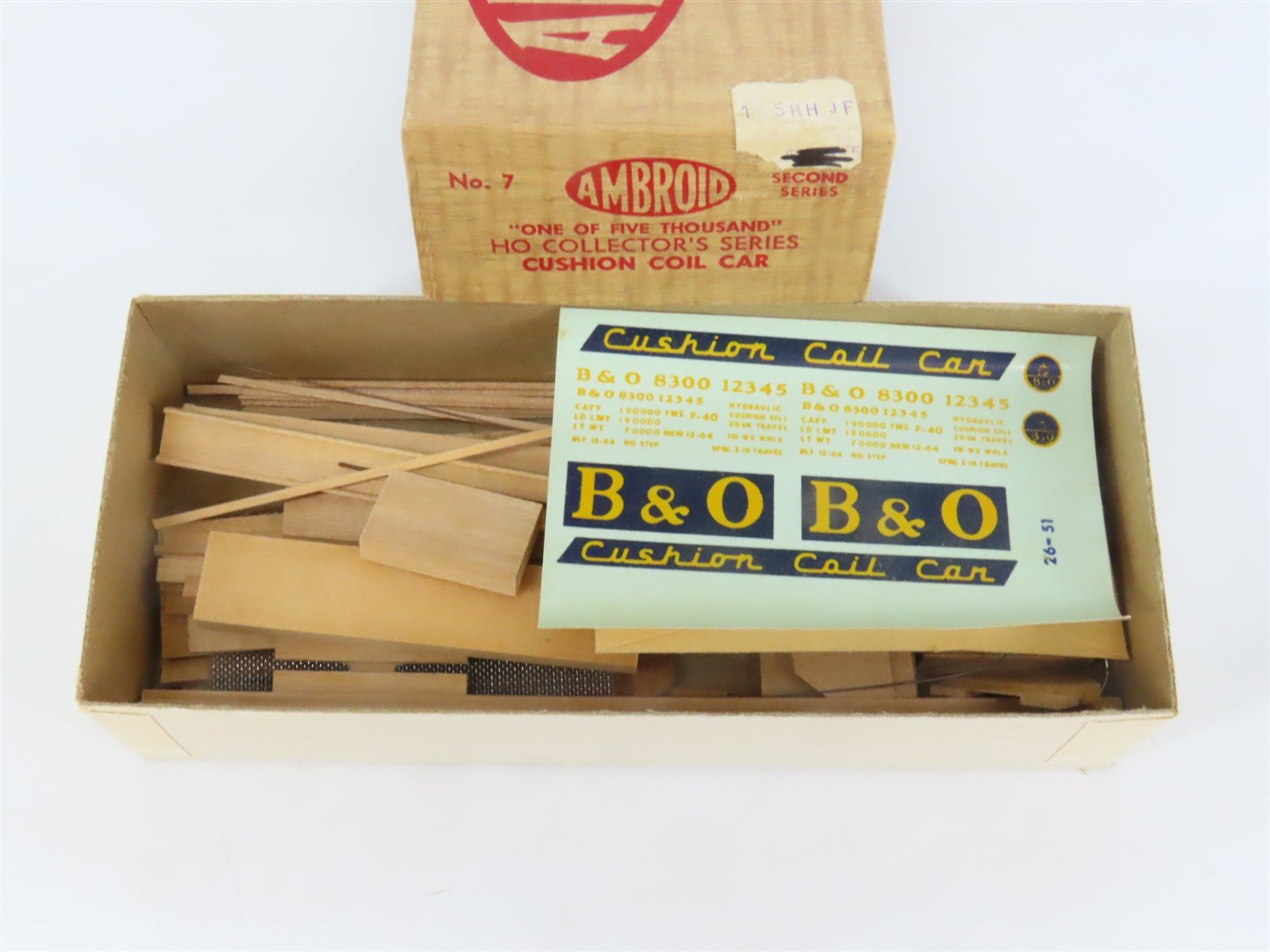 HO Scale Ambroid Kit No 7 B&O Baltimore & Ohio Cushion Coil Car #8300