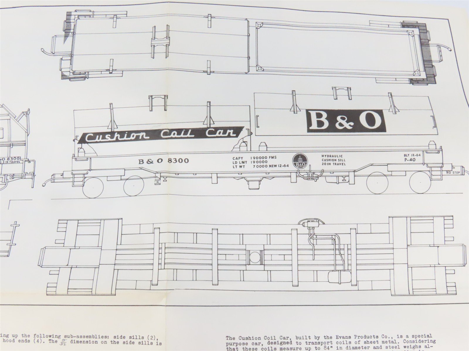 HO Scale Ambroid Kit No 7 B&O Baltimore & Ohio Cushion Coil Car #8300